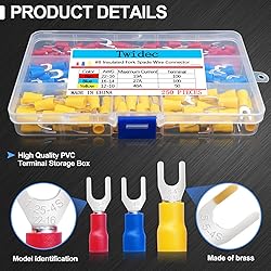 Twidec/250PCS Insulated Fork Spade Wire Connector