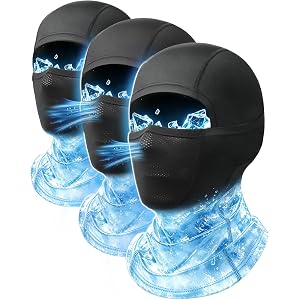 3Pack Cooling Balaclava Summer Face Mask for Men Women,Breathable Shiesty Sun Protection Silk Mask for Work Moto Cycling