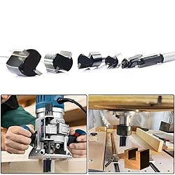6Pcs Straight Router Bit Set 1/4 Shank, Double
