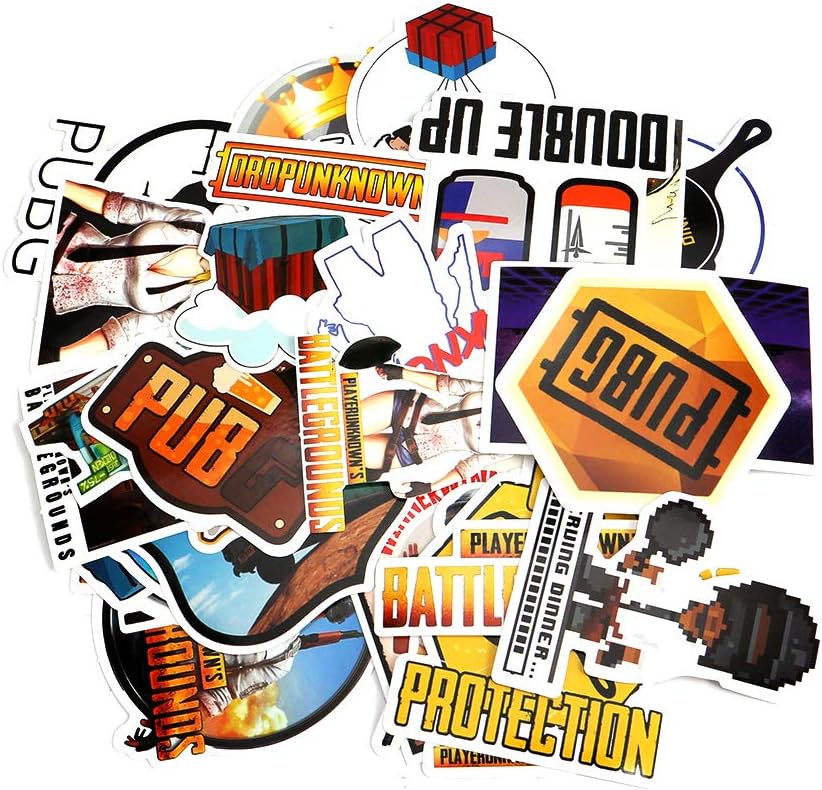 Vinyl Waterproof Cool Stickers, Bondpaw PUBG Military Soldier Stickers Pack for Laptop Car Helmet Luggage Skateboard Computer Fridge Personalize Decals, Winner Winner, Chicken Dinner (29 Pcs)