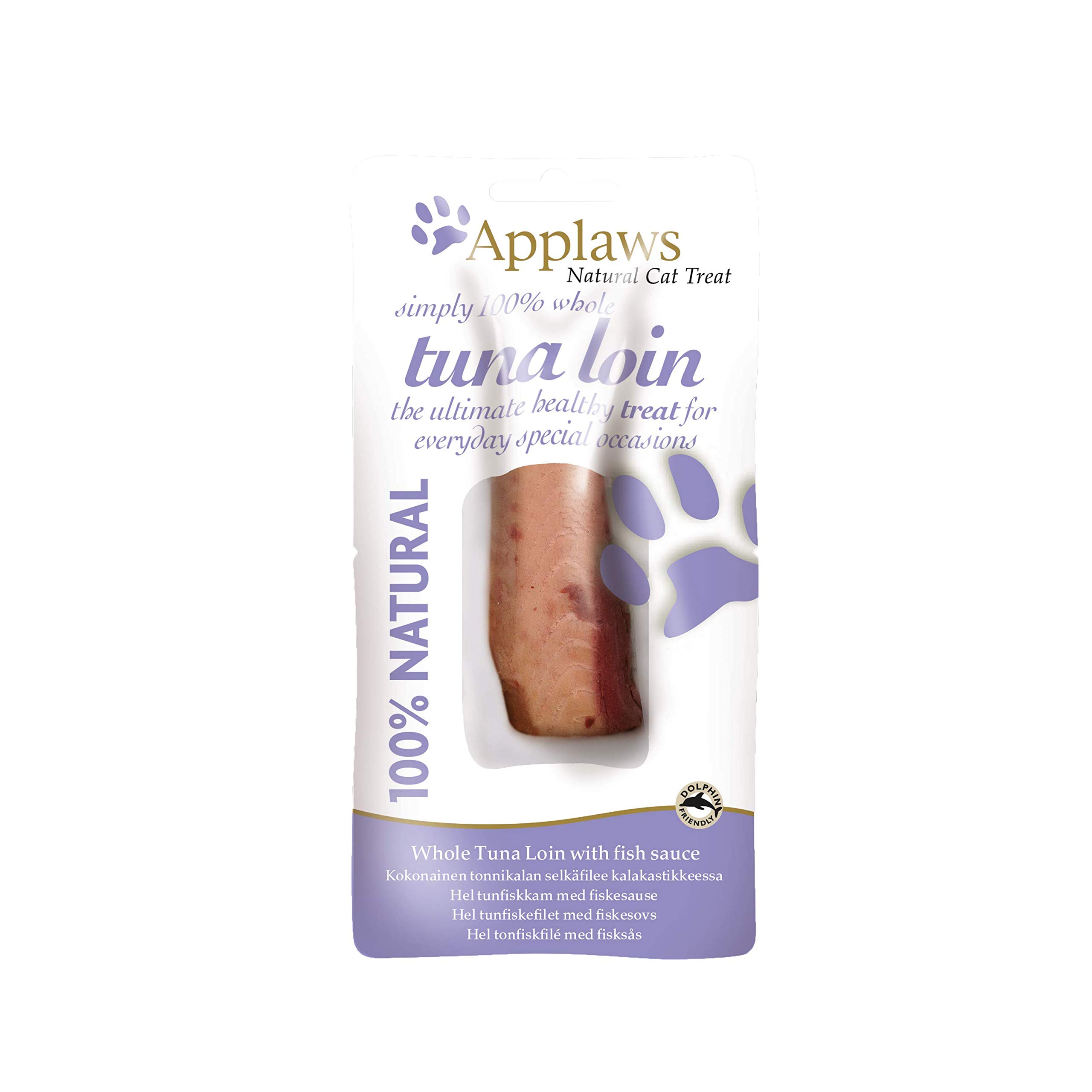 Applaws 100% Natural Cat Treats, Tuna Loin with Fish Sauce Cat Snack, 30g Pouch (Pack of 12)