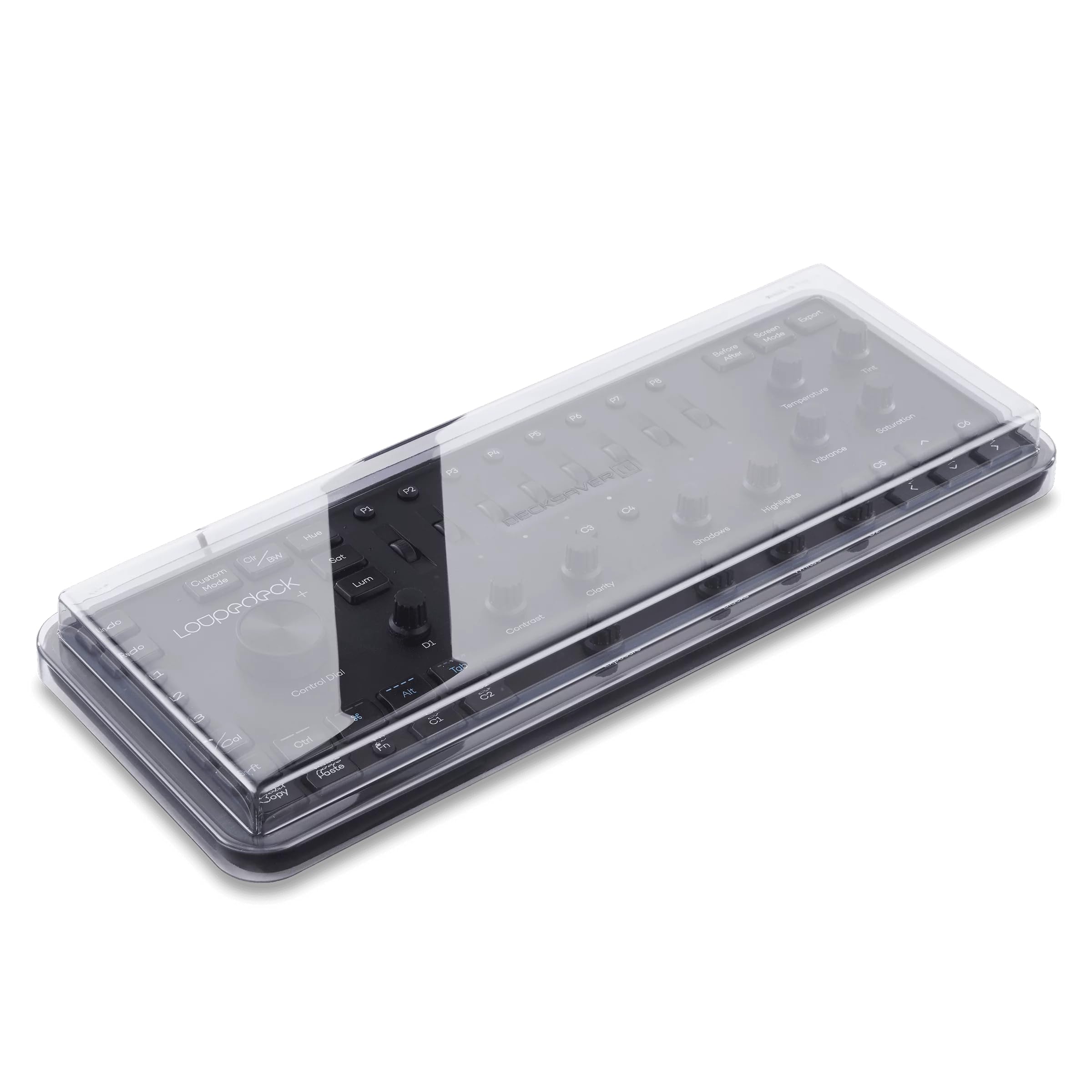 Decksaver LE Cover for Loupedeck+ - Super-Durable Polycarbonate Protective lid in Smoked Clear Colour, Made in the UK - The Creators' Choice for Unbeatable Protection