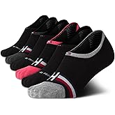 Tommy Hilfiger Womens Liner Socks - 6 Pack Cotton Blend Athletic Performance No Show Shoe Sock Liners for Women