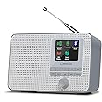 LEMEGA IR1 Portable WiFi Internet Radio, FM Digital Radio, Bluetooth, Dual Alarms Clock,Sleep Snooze Timer,40 Presets,Headphone-Output, Colour Display,Batteries or Mains Powered – Grey Finish