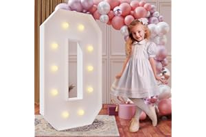 imprsv 4FT Marquee Numbers,DIY Marquee Light Up Numbers for 30th 40th 50th Birthday Decorations, Party Decorations,Anniversary Party Decor,Mosaic Number for Balloons Number 0,Pre-Cut Foam Board Kit