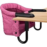 Hook On High Chair - Portable &amp; Foldable for Babies 6-36 Months, Family &amp; Travel Use with Carry Bag(Rose Red)