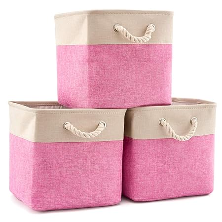 EZOWare Faltbare Aufbewahrungsbox in Würfel Lagerung Korb Schrank Würfel Aufbewahrungskörbe mit Griffen (33 x 33 x 33 cm) für