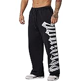 Bloonexus Mens Wide Leg Baggy Sweatpants Fall Graphic Casual Print Pants Joggers Bottoms Drawstring with Pockets S-XXL