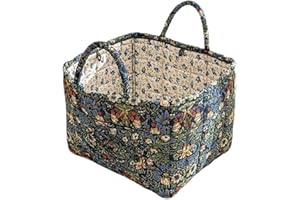 MONYPLAY Large Capacity Fabric Storage Baskets Boho Floral Laundry Baskets with Easy Carry Handles Household Laundry Hampers (E, 31 * 26 * 26cm / 12.2 * 10.23 * 10.23inch)