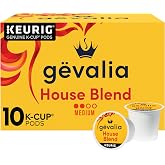 Gevalia House K-Cup&reg; Coffee Pods, 10 ct Box, House Blend Medium Roast | Smooth &amp; Balanced Medium Roast Coffee Pods, 100% Arabica, with Hints of Caramel &amp; Citrus, Compatible with All Keurig Brewers