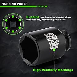 TecoTek 1/2" Drive Deep 6-Point Impact Socket
