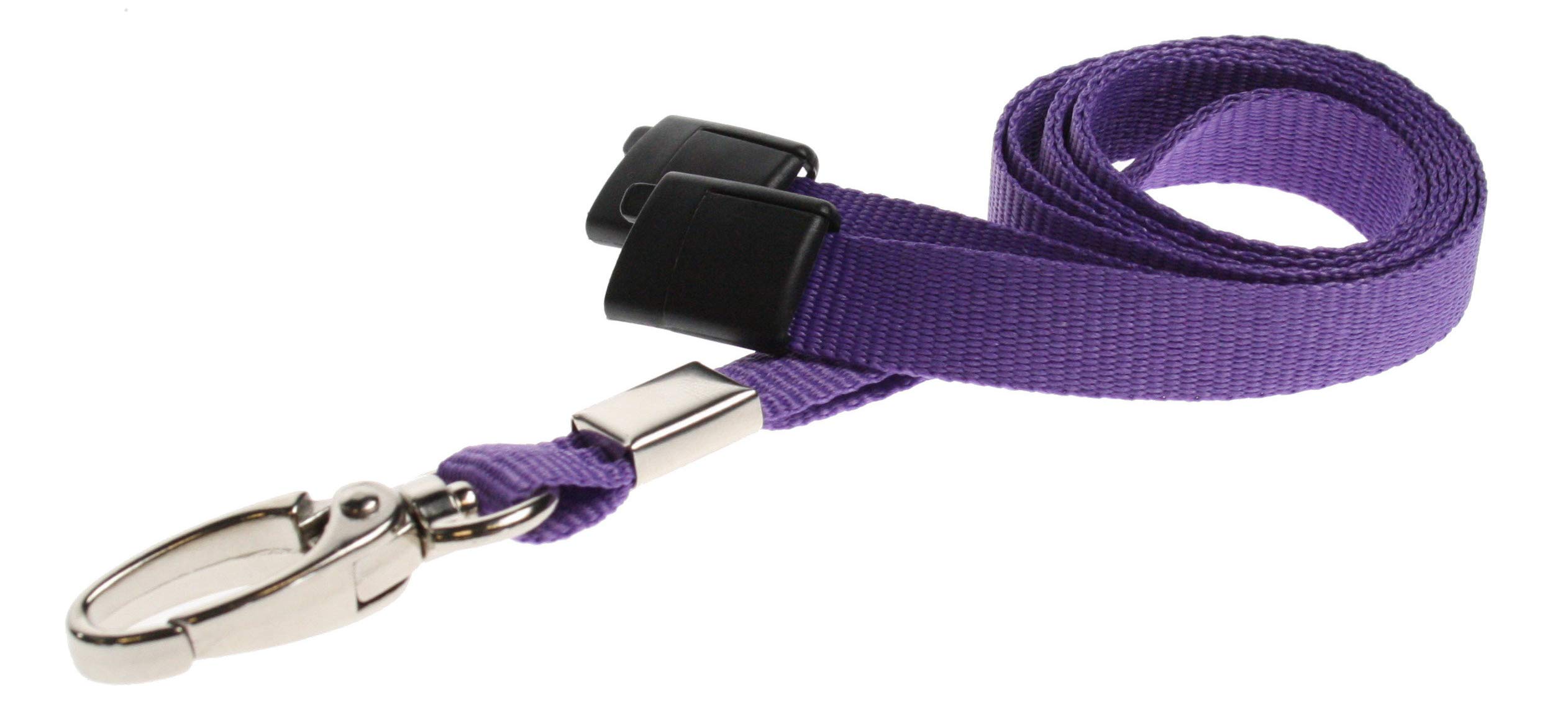PCL Media ltd® 10 x Breakaway Safety Lanyard Neck Strap Swivel Metal Clip for Id Card Holder - Pull Quick Release Design Lanyards Bulk 10pcs (Purple)