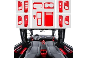 CARLIMEKI Tacoma Interior Modifications, Moulding Cover Trims Custom Fit for Tacoma Gen 3rd (2016-2023) Crew & Double Cab, (Outfit 02, Red)