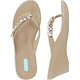 Oka-B Women's Kylie Flip Flop with Wedge Heel