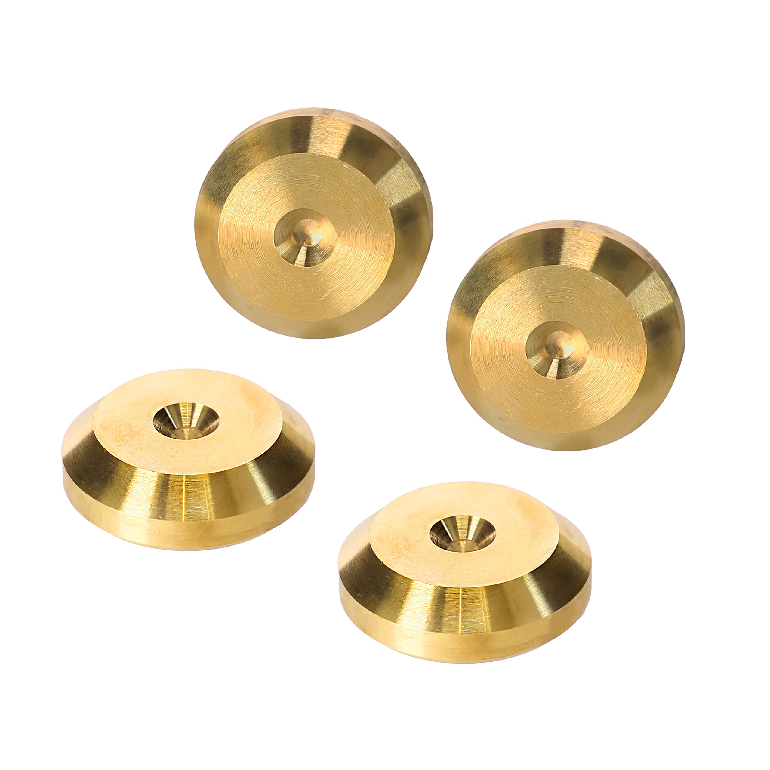 PrecisionGeek® Chamfered Speaker Spike Pads – Isolation Pads for HiFi Speakers, Subwoofers & Speaker Stands – Anti-Vibration (Ø40 mm (12 mm) – Brass – Pack of 4) — image 1