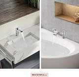 Hapilife Chrome Brass Waterfall Bath Tap & Basin Mixer Tap Set with Slotted Pop view 2