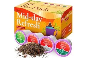 Gya Tea Co Mid-Day Refresh Tea Gift Set (16 ct) - Assorted Tea Pod Variety Pack with Ceylon, Lemon, Oolong & Earl Grey 4 Flavors for Refresh & Energy
