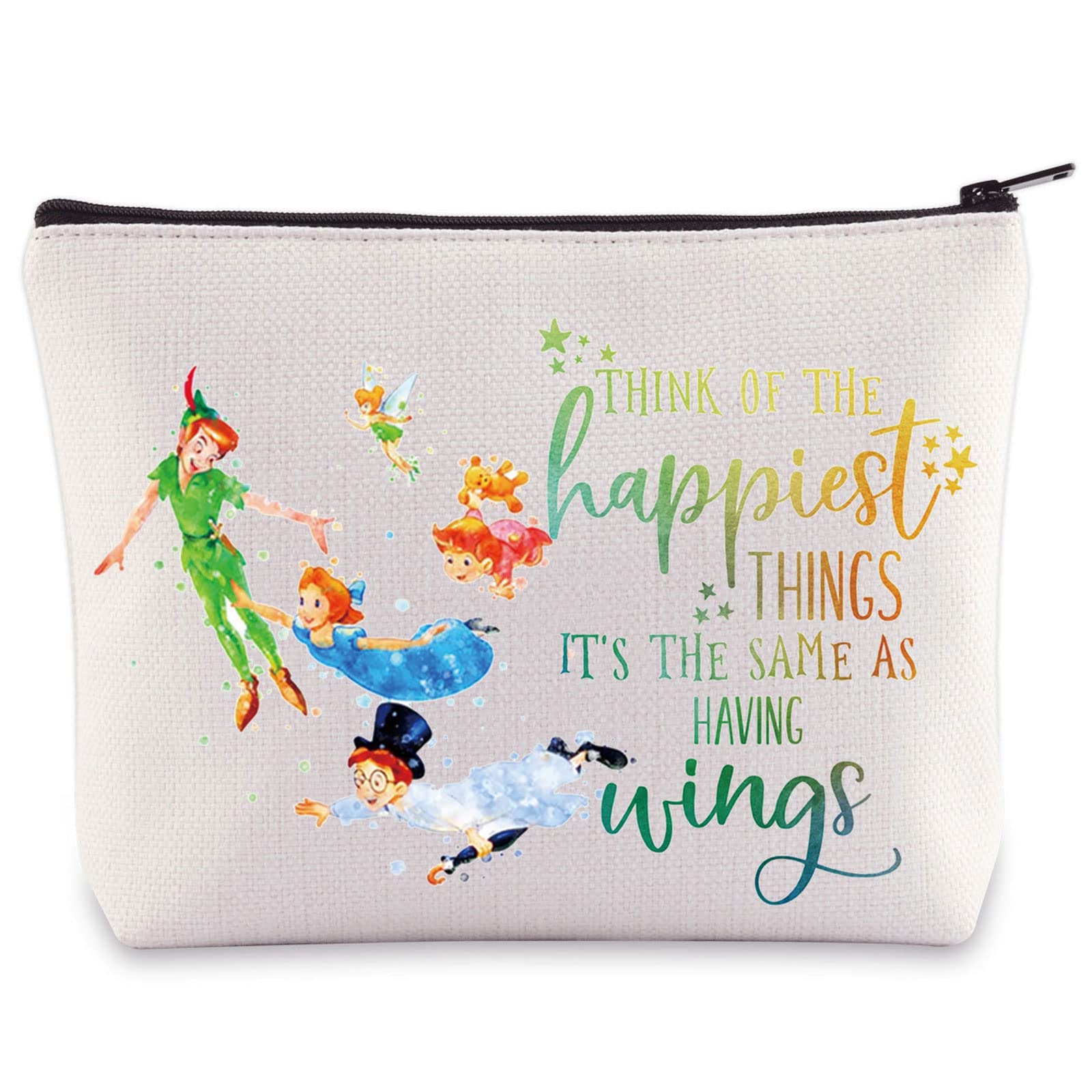 WZMPA Cartoon Movie Cosmetic Bag Fairytale Fans Gift Think of The Happiest Things It's The Same As Having Wings Makeup Zipper Pouch Bag Cartoon Merchandise (Happiest Things), Peter Happiest Things