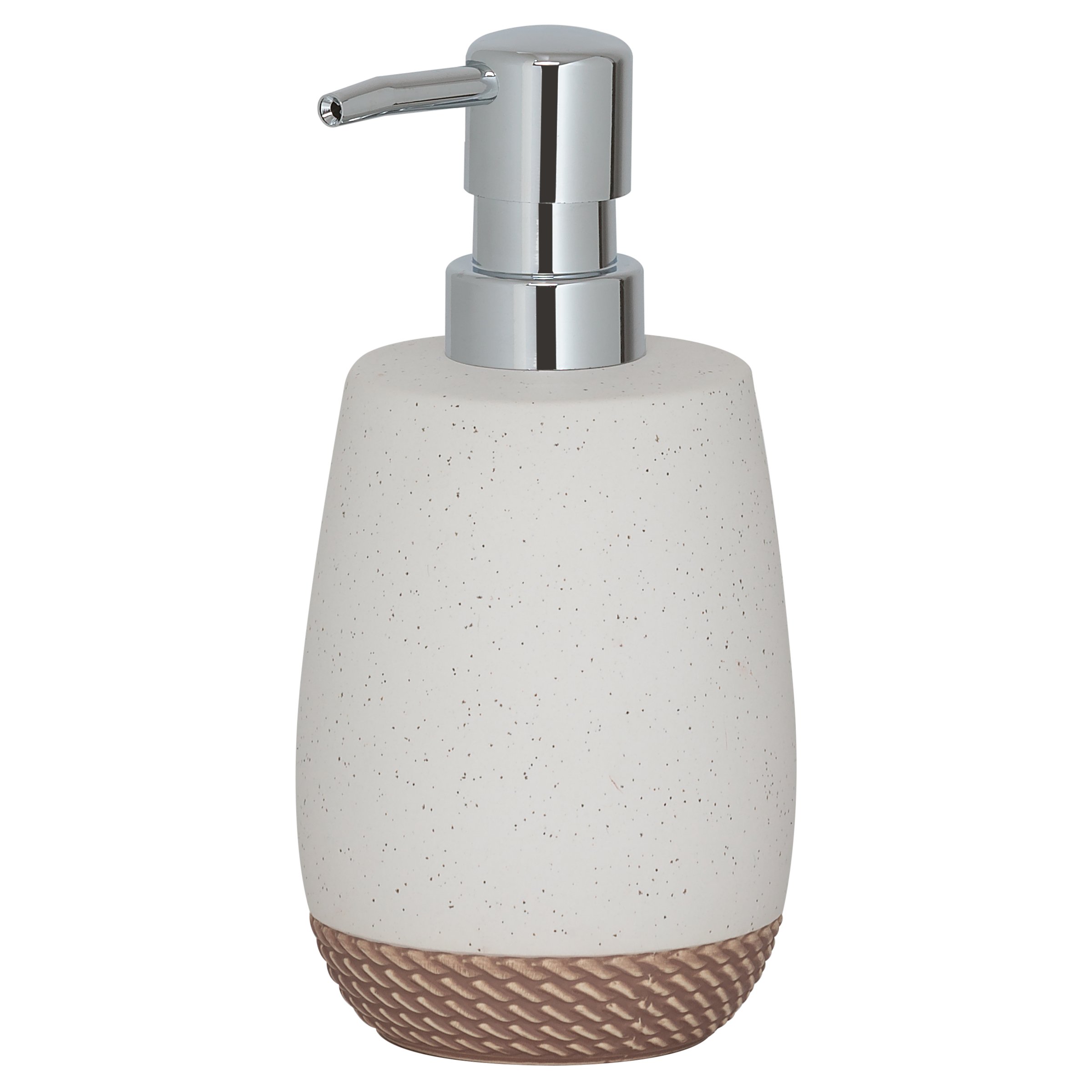 Sealskin Braid Soap Dispenser, Ceramic, Sand, 8.3 x 16.5 x 8.3 cm