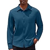 COOFANDY Mens Long Sleeve Button Down Shirt Casual Lightweight Shacket Spring Fall Shirt Jacket Overshirt