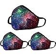 3 Pack Galaxy Dust Mouth Face Mask - Inner White Cotton - Dustproof Saw-Dust Washable - Reusable Comfy - Cotton Protective Breathable Soft Warm Windproof Face Protection for Man and Woman