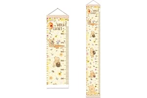 GUAWUBIANG Winnie Height Chart for Wall Decor, The Pooh Decor Height Chart for Boys or Girls, Honey Themed Height Measurement for Toddler Wall Hanging, Perfect for Bedroom Nursery Decor Height Wall Chart