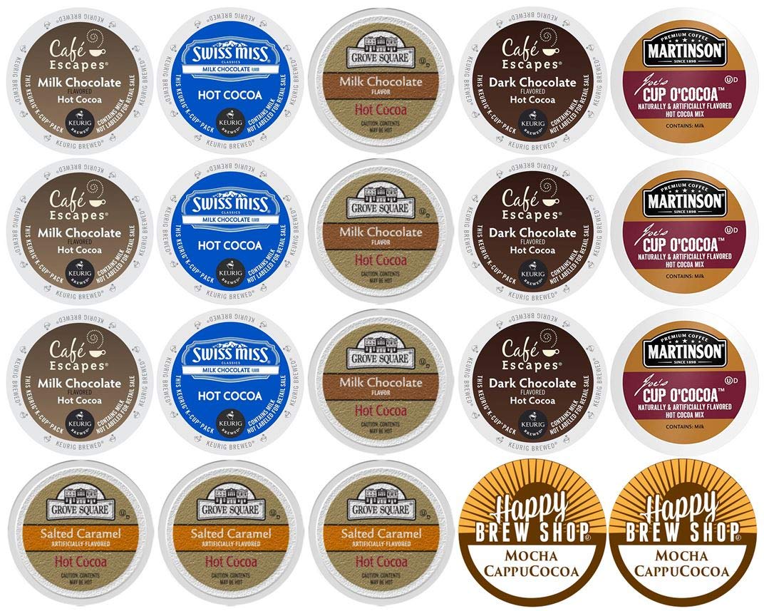 20-count TOP BRAND HOT COCOA Variety Sampler Pack, Single-Serve Cups for Single Cup Brewers