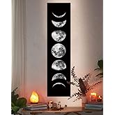 Ohhvvow Moon Phase Wall Art Painting, 47L x 11.8W Black and White Modern Abstract Canvas Wall Art Painting for Living Room Bedroom Decor, Contemporary Artwork for Home Office, Unframed