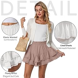 Lepunuo Womens Shorts High Waisted Skorts Flowy