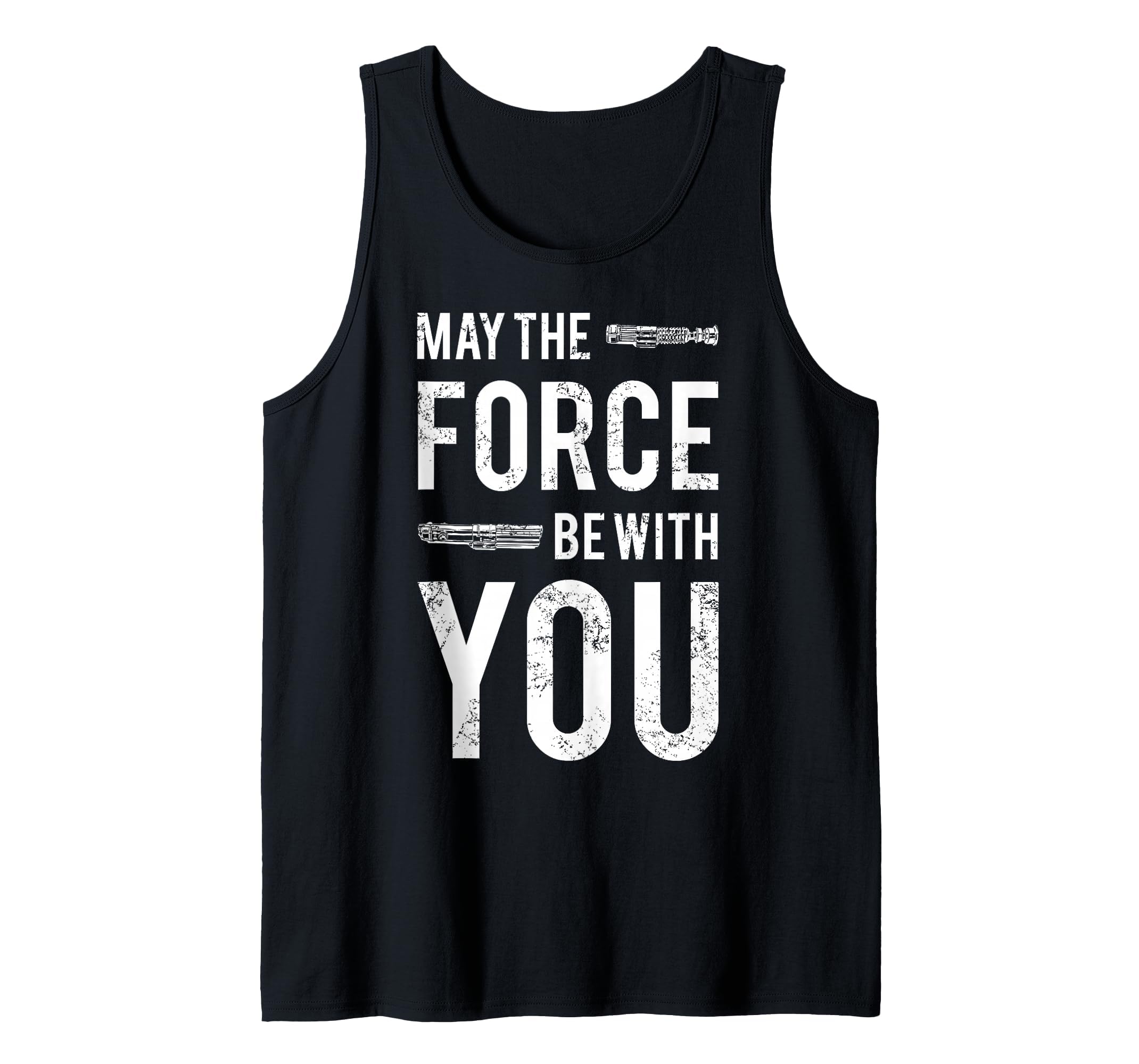 Star Wars Classic May The Force Be with You Lightsaber Logo Tank Top, Men, Black, Large