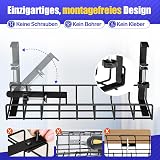 Xpatee Under Desk Cable Management Tray 2 Pack No Drill No Screws Black view 4