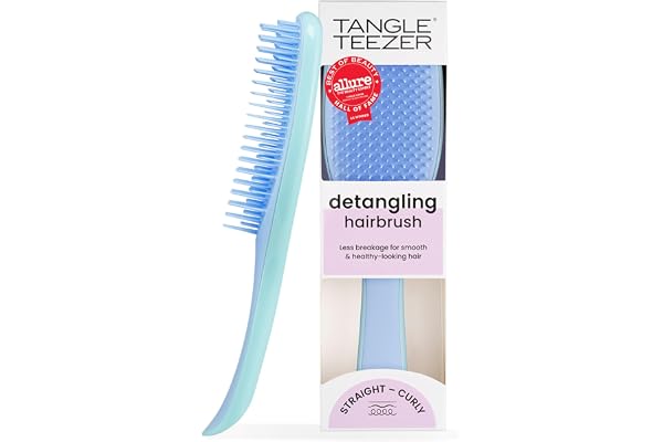 Tangle Teezer Ultimate Detangler Brush for Wet & Dry Hair, Eliminates Knots & Reduces Breakage for Straight to Wavy Hair Type