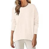 ANRABESS Sweaters for Women 2025 Fall Long Sleeve Casual Loose Fit Knitted High Low Hem Basic Pullover Sweater Tops