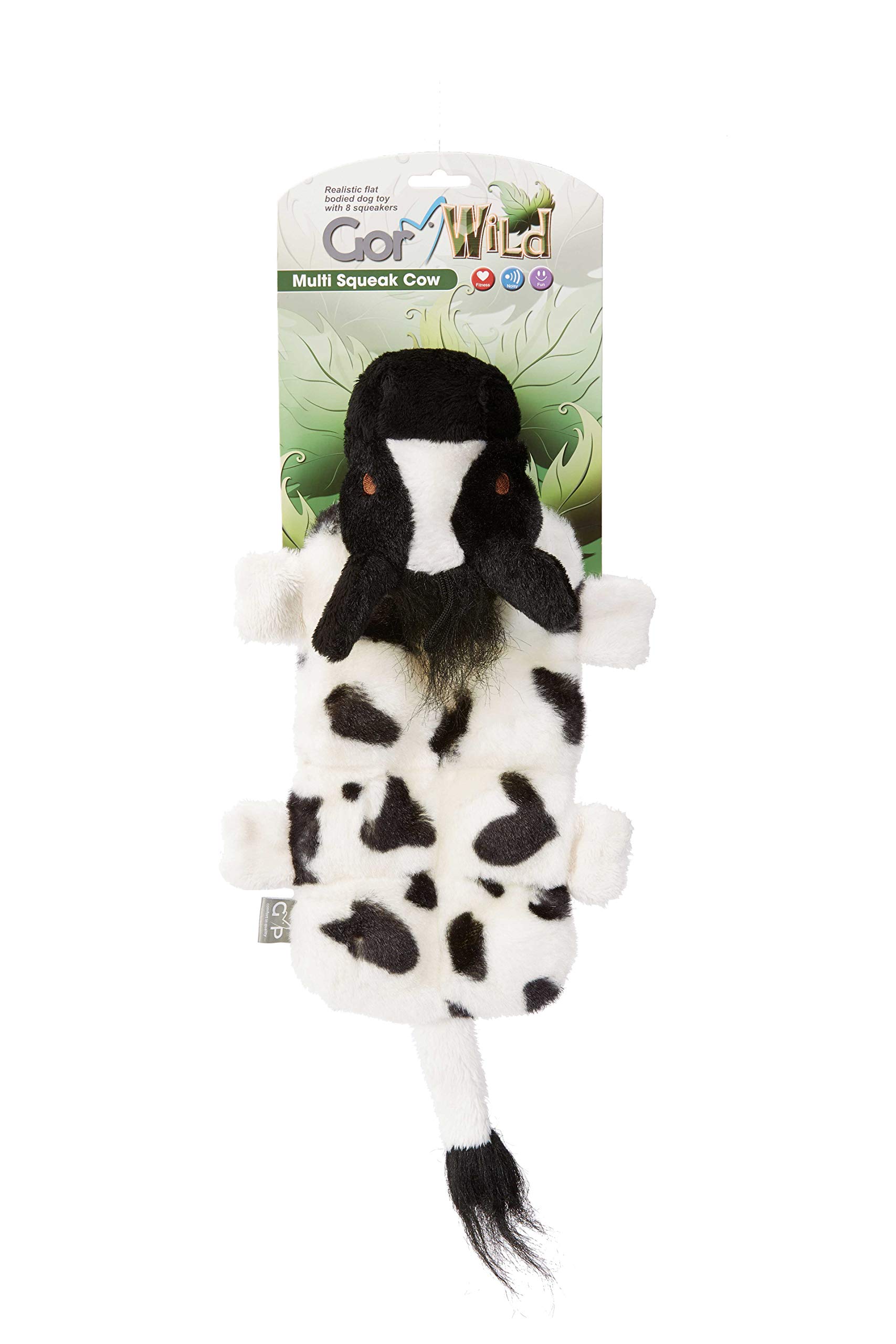 Gor Pets Soft Dog Toy Plush Wild Multi-Squeak Cow — image 1