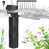 AQQA 4-in-1 Fish Tank Filter 650L/h Adjustable Flow for Up to 200L