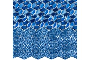 Smartline 15 ft Round Swimming Pool Liner | Waves of Poseidon | Overlap Style | 48-52 Inch Wall Height | 25 Gauge Heavy Duty Virgin Vinyl | Designed for Steel Sided Above Ground Pools