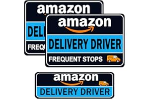 NIMONA Delivery Driver Magnet for Car - 3-Pack Frequent Stops Removable Magnet Set - Reflective Delivery Magnetic Car Door and Bumper Sign - Weather-Resistant 11.8 x 8 inch (Blue-Black-3 Pack)