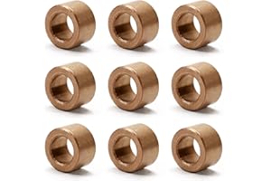 Aicosineg 10Pcs Sleeve Bearing 0.39in Bore 0.63in OD 0.39in Length Self-Lubricating Bronze Sintered Bushings Wear Resistant Bearings Sleeve for Printing Presses Textile Machines Household Equipment
