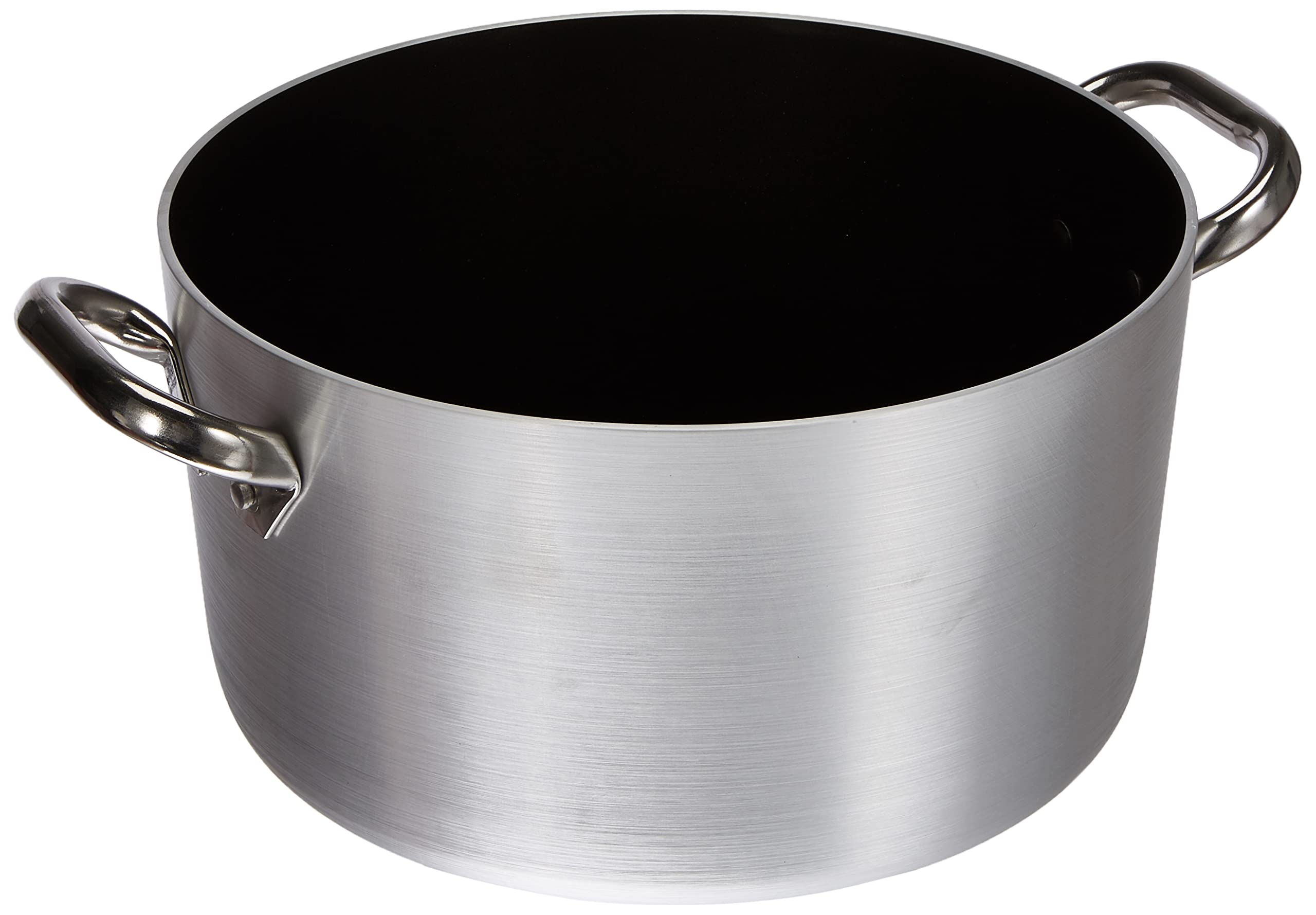 Pentole Agnelli Professional Aluminium Anti - Adherent 3 Mm. Deep Platinum Saucepot With 2 Handles, 9.51 Litre, Colour - Silver