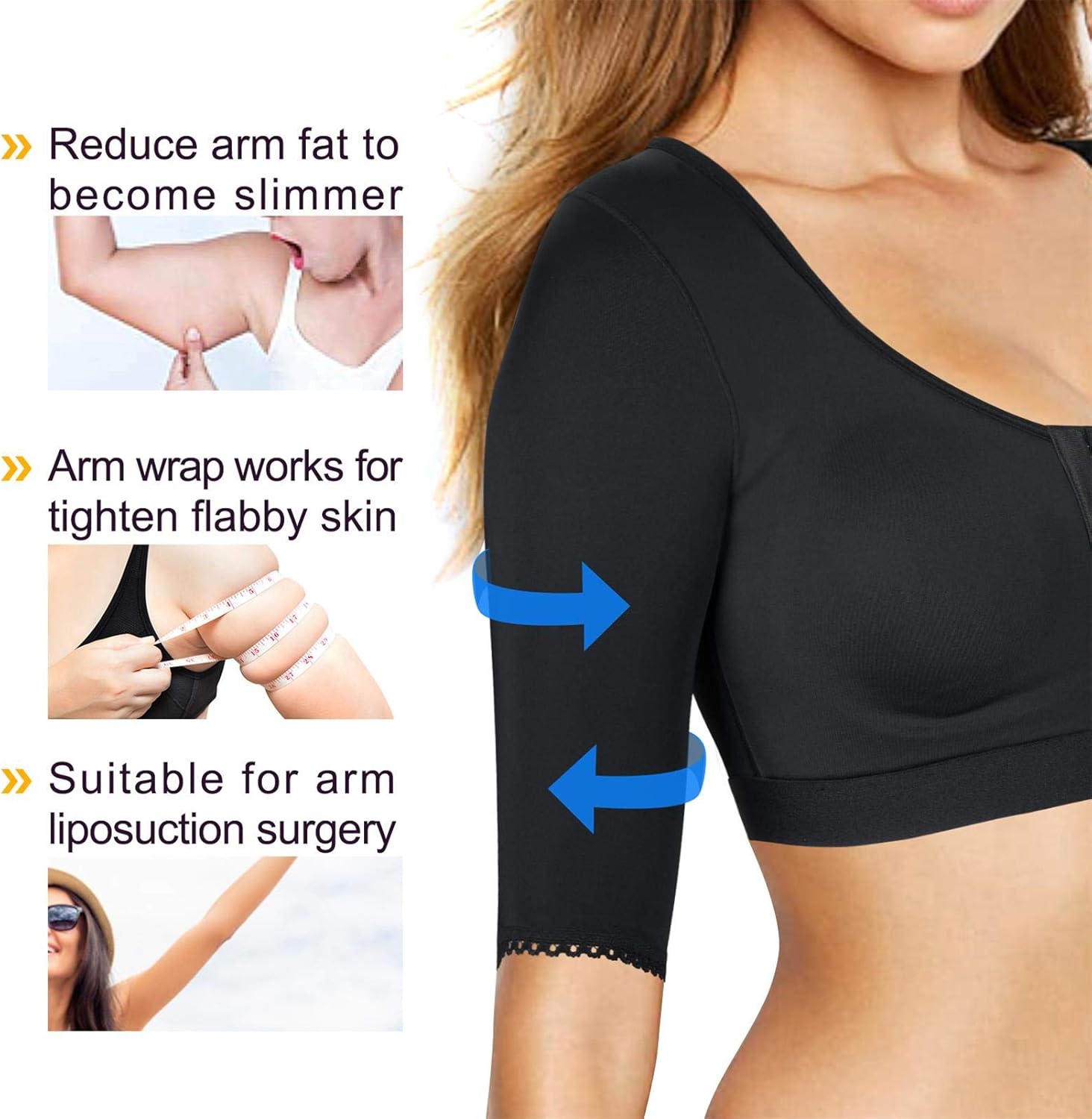 BRABIC Shaper Tops for Women Arm Compression Post Surgery Front Closure Bra Tank Top Shapewear at  Women’s Clothing store