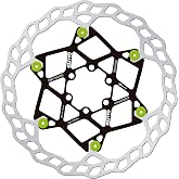 Galfer Floating Wave Disc Brake Rotor - 180mm x 2.0mm, 6-Bolt, Green | Galfer 180mm Green Floating Wave Disc Brake Rotor - High Carbon Stainless Steel, 6-Bolt, Heat Treated for Reliable Braking