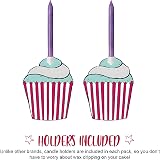 Anniversary House Purple Glitter Birthday Candles Set of 12 with Holders 7.5cm view 4