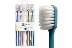 Mcuy Ultra Soft Toothbrush for Adults Sensitive Teeth & Gums | Gentle Plaque Removal | Non-Slip Ergo Grip, 3-Pack