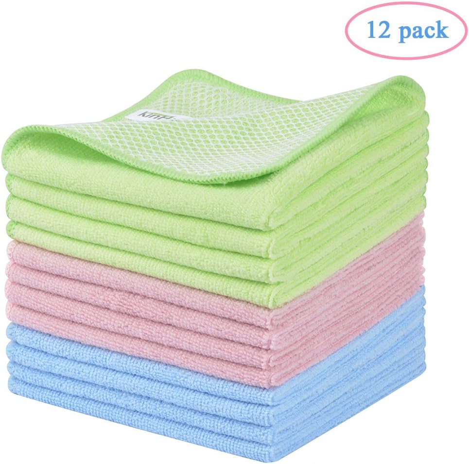 Washable Microfibre Dish Cloths Multipurpose Kitchen Cleaning Cloths Lint Free Dishcloth With