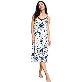 GYS Women's Nightgowns Bamboo Viscose V Neck Adjustable Spaghetti Straps Sleeveless Sleep Dress