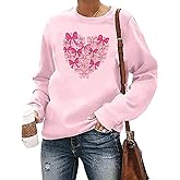 HAJIEXY Cute Bow Valentines Sweatshirt Women Coquette Cute Heart Long Sleeve Shirt Valentine Casual Long Sleeve Tops
