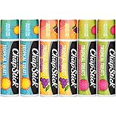 ChapStick Lip Care, Tropical Treats Collection (6 Sticks) – Electric Tangerine, Fizzy Grape & Zingy Watermelon Lip Balm, 0.15 Oz Ea
