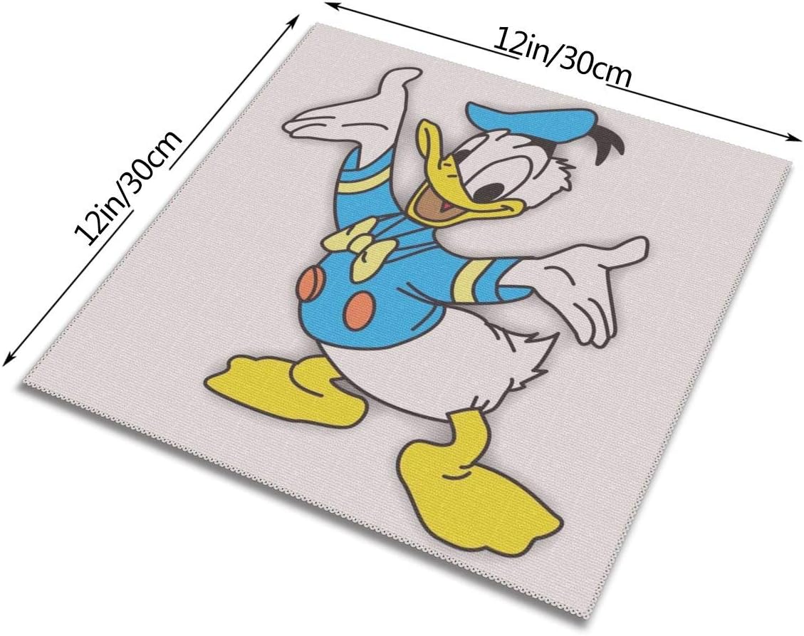 Amazon ドナルドダックが両手の壁紙を広げる ランチョンマット 高級感 おしゃれ かわいい 食卓飾り 滑り止め 断熱 お手入れ簡単 コーヒーマット 家庭レストラン用 ４枚セット プレースマット30 30cm ランチョンマット オンライン通販