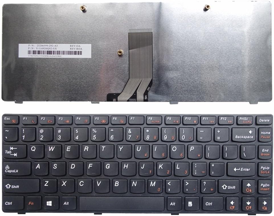 AUKEH Replacement US Layout Black Keyboard for LENOVO G470 V470 B470 B490 G475 B475E V480 series laptop