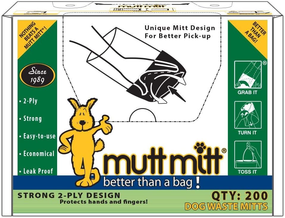 Mutt Mitt Dispense a Mitt Box- 200 Count - 2ply Bag : Pet Waste Bags : Pet Supplies